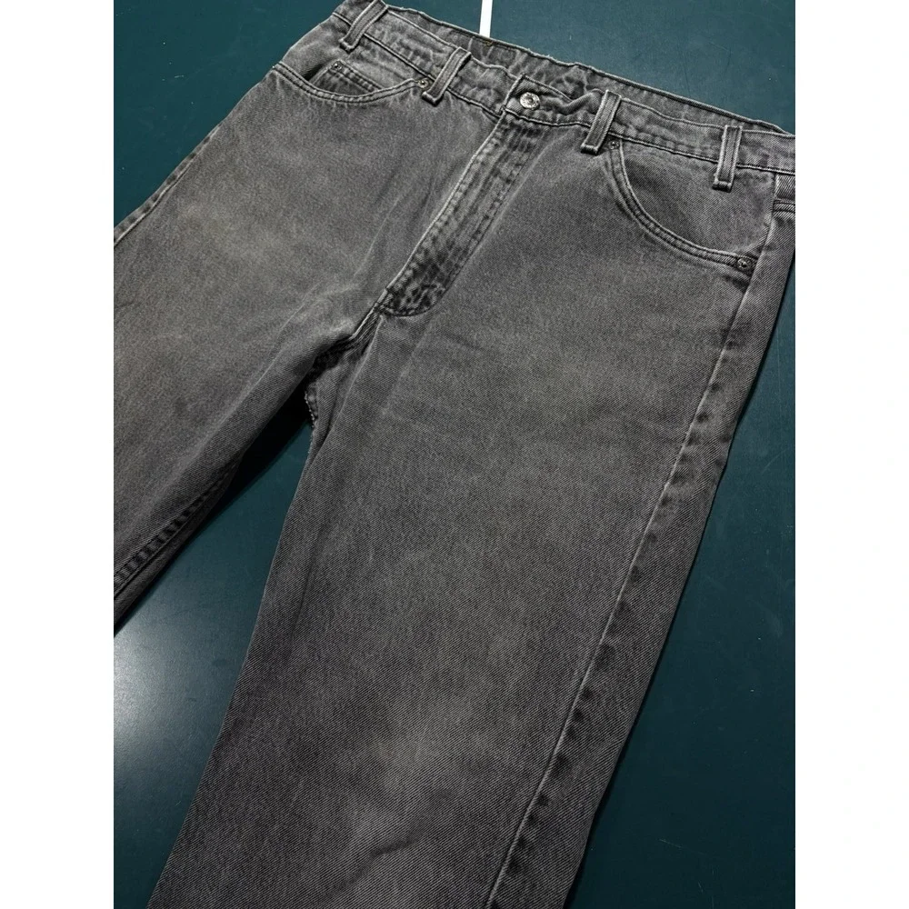 Vintage Levis 505 Orange Tab Jeans Men's 35x32 Faded Black Straight‎ Leg 90s USA